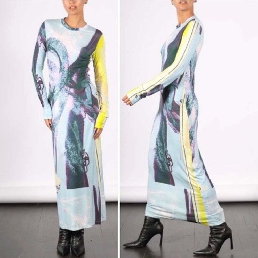 RACHEL COMEY Almada Long Sleeve Maxi Dress in Sky Blue